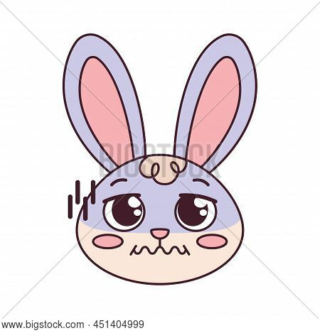 Isolated Sic Rabbit Cartoon Avatar Vector Illustration
