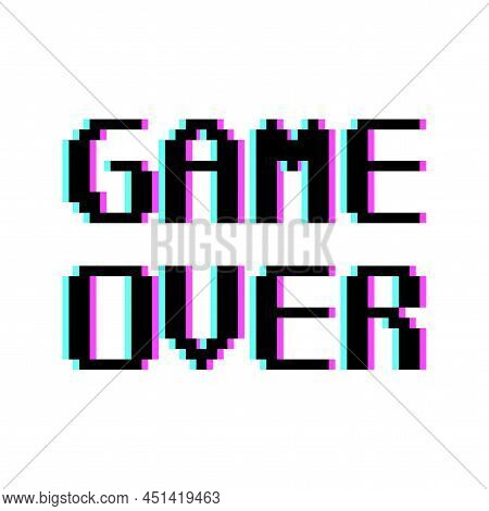 Pixel Art Game Over For Concept Design. Old Design. Pixel Art. Digital Art Design. Vector Illustrati