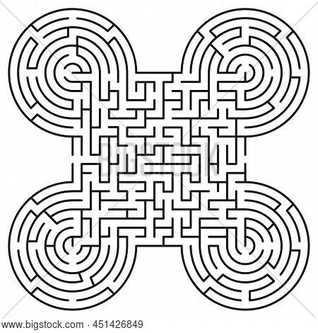 Abstract Maze / Labyrinth With Entry And Exit. Vector Labyrinth 316.