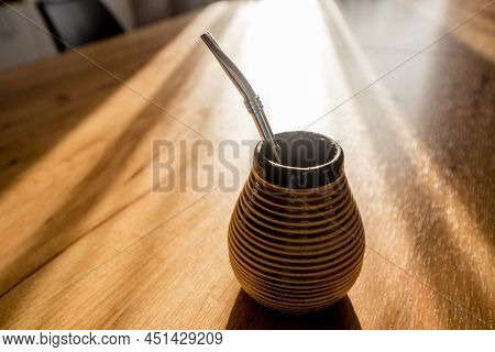 Yerba Mate In Ceramic Matero, Energy Boosting Beverage.