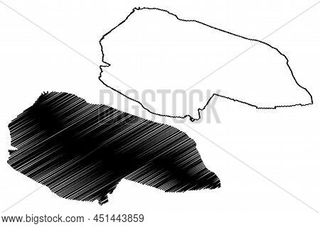 Kungsholmen Island (stockholm, Lake Malaren, Kingdom Of Sweden) Map Vector Illustration, Scribble Sk