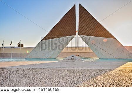 Lisbon, Portugal - October 22, 2019: Monument To The Fighters Overseas Known As Monumento Nacional A