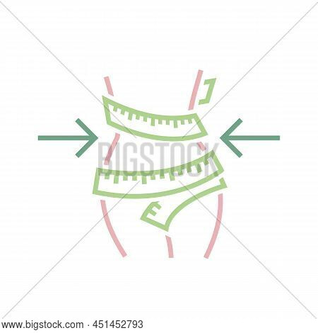 Weight Loss Icon, Slimmy Woman Figure Sign. Vector Illustration
