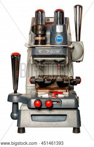 Copy Machine For The Industrial Production Of Duplicate Keys Of Various Types Of Locks. Vertical Ima