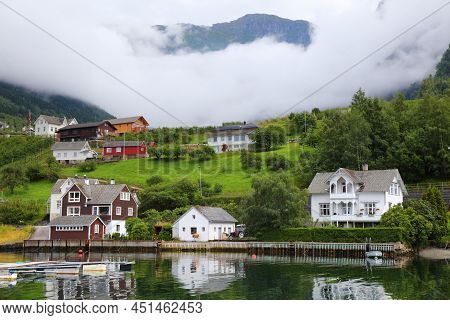 Ullensvang Town In Norway. Town By Hardanger Fiord (hardangerfjord).