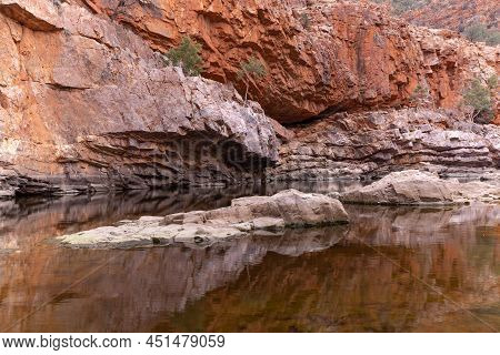 Early Morning View Of The Gorge Walls At Ormiston Gorge In The West Macdonnell Ranges Near Alice Spr