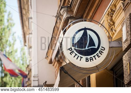 Ljubljana, Slovenia - June 14, 2021: Logo Of Petit Bateau On Their Main Shop In Ljubljana. Petit Bat