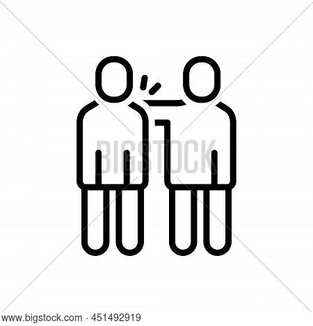 Black Line Icon For Pat Caress Fondle Human Inspiration Friend Human Appreciate Applaud Eulogize