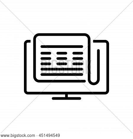 Black Line Icon For Frontpage Flyleaf Title Page Website Brochure Catalog Publication Browser