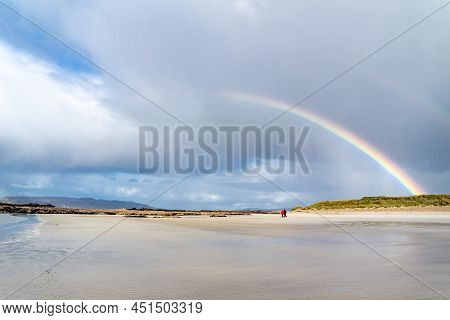 Amazing Rainbow Above Carrickfad By Portnoo At Narin Strand In County Donegal Ireland