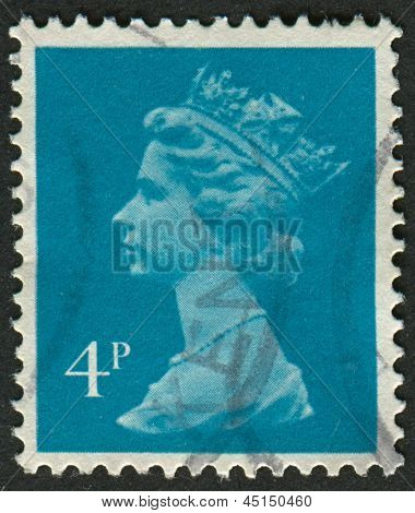 UK-CIRCA 1993:A stempel trykt i UK viser billede af Elizabeth II er den forfatningsmæssige monark af 16 