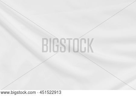 Abstract And Soft Focus Wave Of White Fabric Background, White Texture And Detail