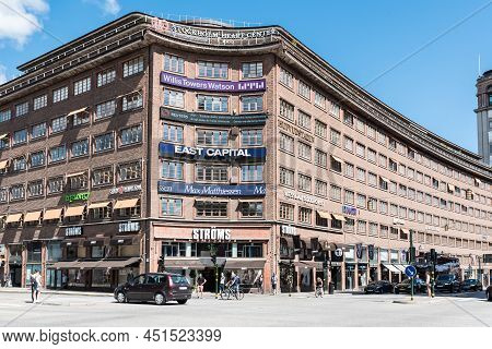 Stockholm, Sweden - 07 24 2019- Facade Of The Stockholm Heart Center