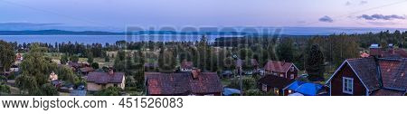 Segersta, Halsingland - Sweden - 08 04 2019 Panoramic View Over The Village Of Segersta With The Lju