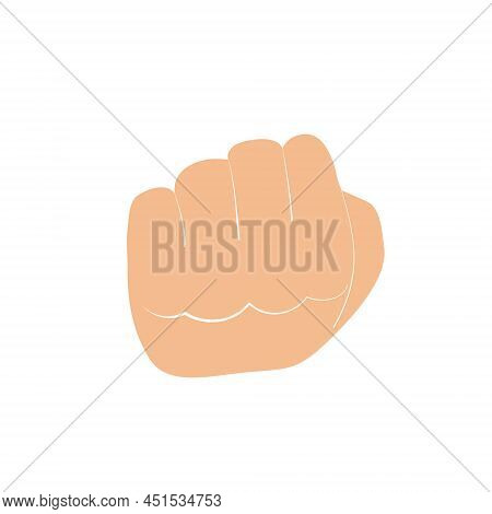 Fist Stylized Vector Sign. Hand Flat Icon. Revolution Power Or Support Concept