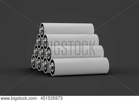 Aa Size Battery Isolated On White Background Blank Rechargeable Battery Aa Or Aaa Size 3d Illustrati