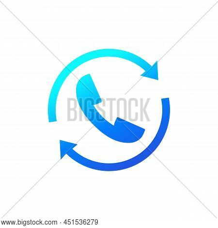 Request Phone Call, Callback Icon On White