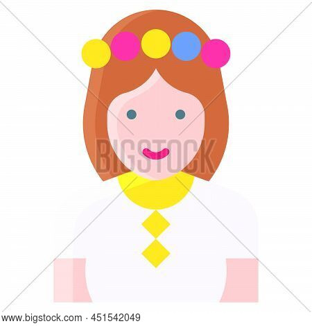 Ukraine Woman Icon, Ukraine And Ukrainians Related Vector Illustration