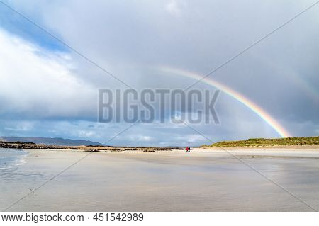 Amazing Rainbow Above Carrickfad By Portnoo At Narin Strand In County Donegal Ireland
