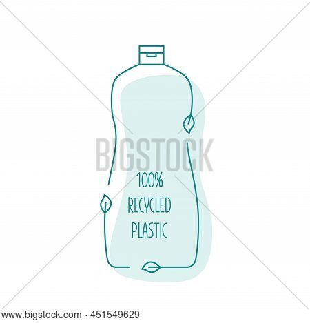Recycle Cleaning Bottle And Garbage Recycling Icon Concept Of Waste Sorting. Editable Stroke. Vector