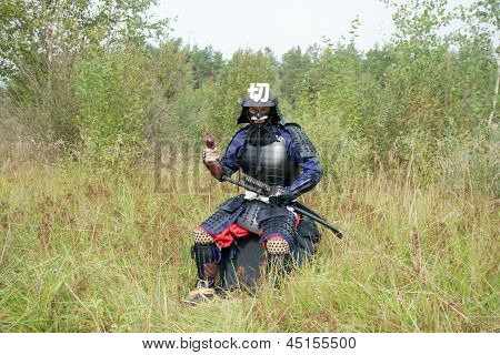 Samurai con pallone zucca
