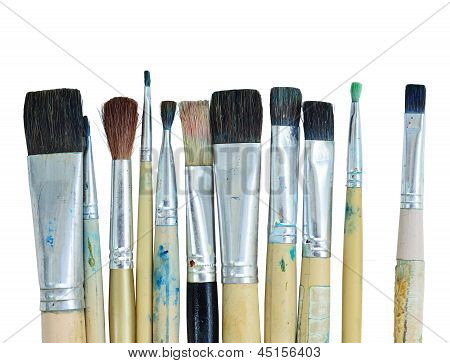 白で隔離される絵画ブラシの品種。