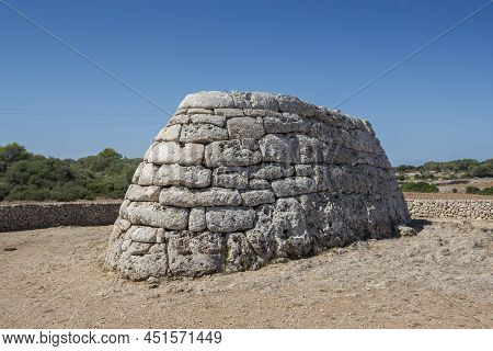Naveta Des Tudons, The Most Remarkable Megalithic Chamber Tomb In Menorca, Balearic Islands, Spain