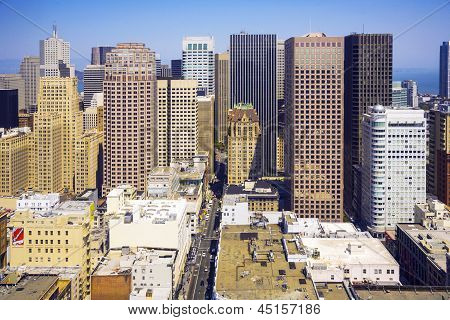 Udsigten fra tagterrassen til byen San Francisco