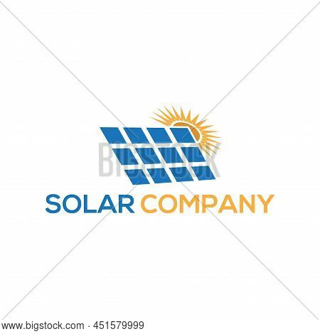 Sun And Roof Design Template Solar Power Logo Vector Icon Illustration Stock Vecto