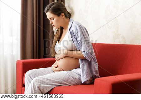 Pregnant Woman At Home. Different Health Problems During Pregnancy.