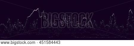 Abstract Dynamic Music Wave. Technology Background. Sound Equalizer With Purple Dots. Vector Stock, 
