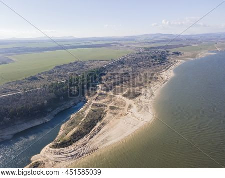 Aerial View Of Pyasachnik (sandstone) Reservoir, Bulgaria