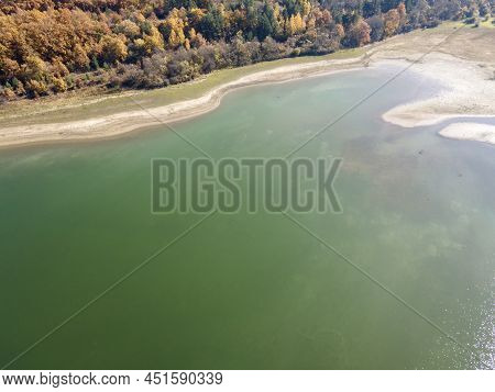 Aerial Autumn View Of Izvor Reservoir, Bulgaria
