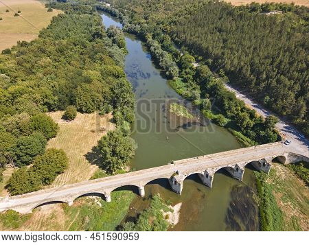 Aerial View Of Yantra River, Passing Near The Town Of Byala, Bulgaria