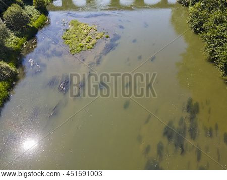 Aerial View Of Yantra River, Passing Near The Town Of Byala, Bulgaria