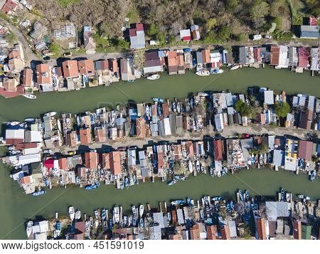 Aerial View Of Fishing Village Chengele Skele, Bulgaria