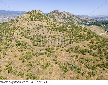 Aerial View Of Kozhuh Mountain And Petrich Valley, Bulgaria