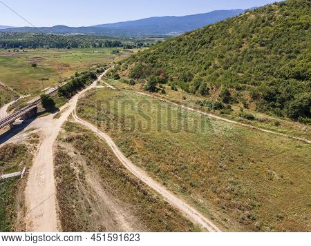 Aerial View Of Kozhuh Mountain And Petrich Valley, Bulgaria