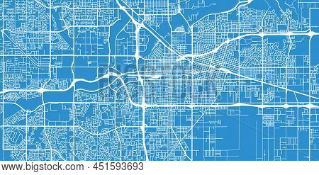 Urban Vector City Map Of Bakersfield, California , United States Of America
