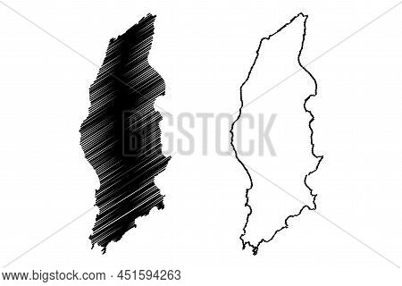 Laut Island (republic Of Indonesia, South East Asia) Map Vector Illustration, Scribble Sketch Laut M