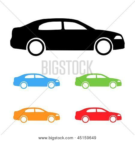 Conjunto de siluetas de coches