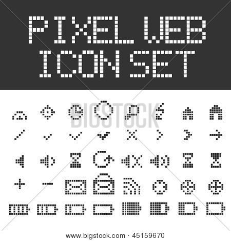 Conjunto de iconos de Vector Pixel Web