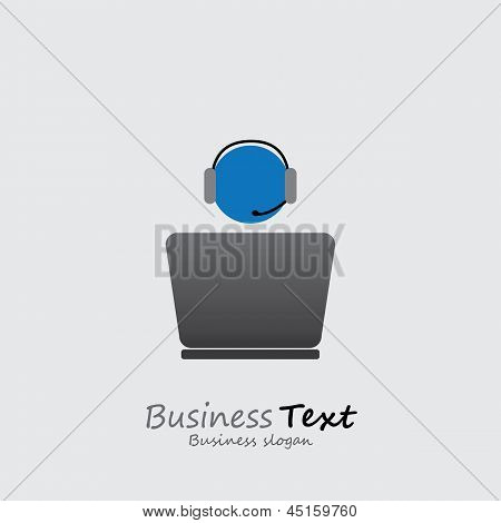 Supporto clienti o Front-Office Worker & portatile-Vector Graphic