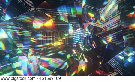 Diamond Facets Abstract Diffraction Background 3d Render