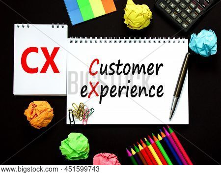 Cx Customer Experience Symbol. Concept Words Cx Customer Experience On White Note. Metallic Pen, Cal