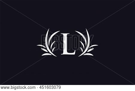 Golden Laurel Wreath Leaf Logo Design Vector With The Letters And Alphabets And Bamboo Leaf