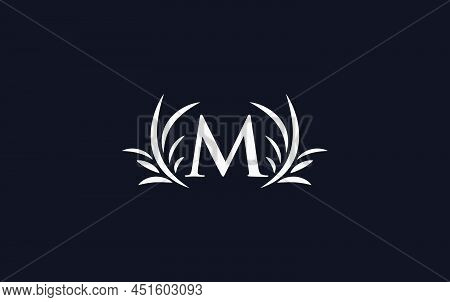 Golden Laurel Wreath Leaf Logo Design Vector With The Letters And Alphabets And Bamboo Leaf
