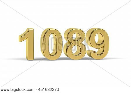Golden 3d Number 1089 - Year 1089 Isolated On White Background - 3d Render