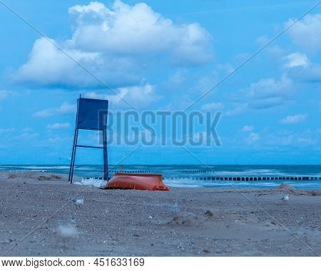 Rewal, Poland - Circa August 2021: View Of The Beach In Rewal In Poland Circa August 2021 In Rewal.