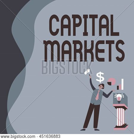 Inspiration Showing Sign Capital Markets. Business Approach Allow Businesses To Raise Funds By Provi